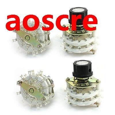 4 Pcs 6mm Dia Shaft 24Pin 2-Pole 11-Position 2P11T Potentiom