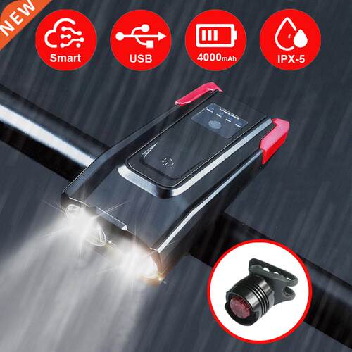 4000mAh Induction Bicycle Front Light Set USB Rechargeable S