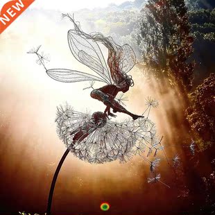 Dancing Fairy Statue Steel Wires Fairy Garden Miniature Scul