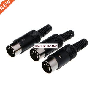 3Pcs DIN Male Plug Cable Connector 5 Pin with Handle Dropshi