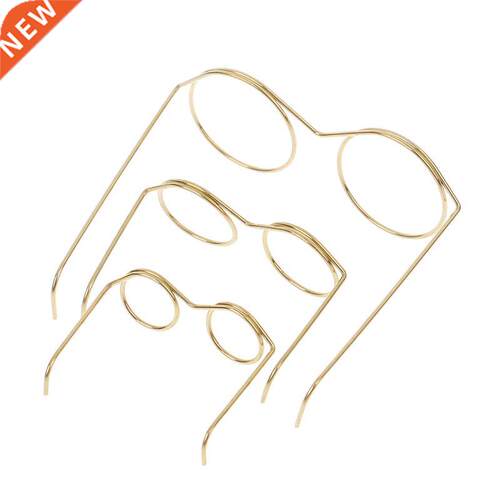 10pcs/pack Mini Fashion Gold Round Glasses Frame Lensless Fo