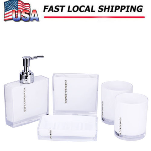 1 Set 5pcs Acrylic Bath Set Accessory Eco-friendly Bathroom