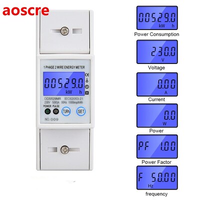 DDS529MR 1 Phase Two Wire Energy Meter LCD Digital Display D