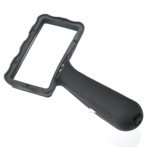 2LED Rectangular Obliquehandle Magnifier Glass Lens