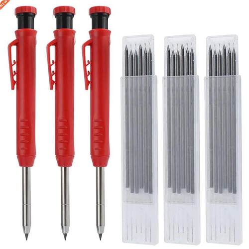 Carpenter Pencils With Black Refill Built-In Pencil Sharpene