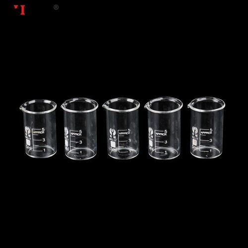 5Pcs Small Beaker With A Capacity Of 5 Ml, Low-shaped Beaker