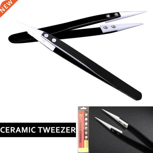 Ceramic Tips Tweezers Handle Straight Aimed Tweezers For Coi