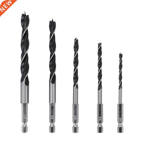 HSS 1/4 inch Hex Shank Brad Point Twi Drill Bits Change 5p