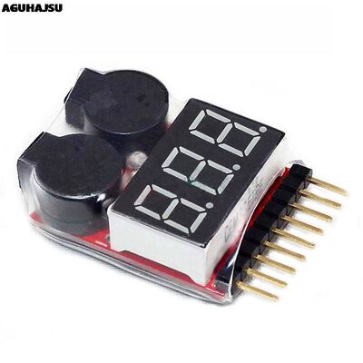 1pcs 1-8S LED Low Voltage Buzzer Alarm Lipo Voltage Indicato