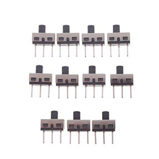 10Pcs SS12D10 toggle switch 3Pins straight feet 1P2T handle
