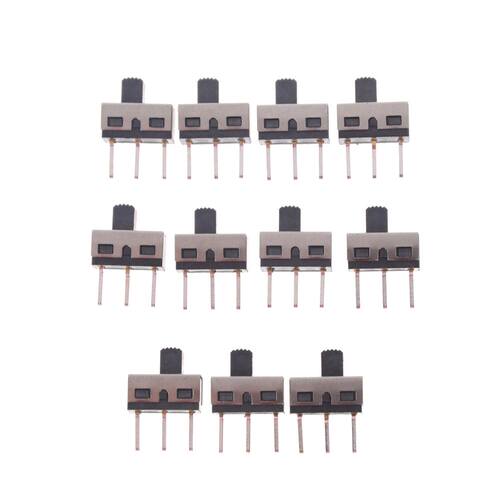 10Pcs SS12D10 toggle switch 3Pins straight feet 1P2T handle