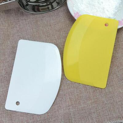 2pc Plastic Cake Cream Spatula Dough Butter Batter Scraper B