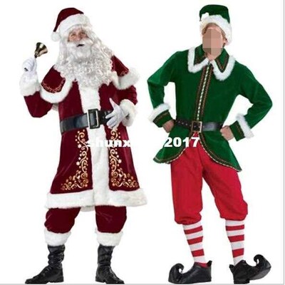 M-XXXXXXXL Adult Men's Deluxe Santa Claus Christmas Costumes