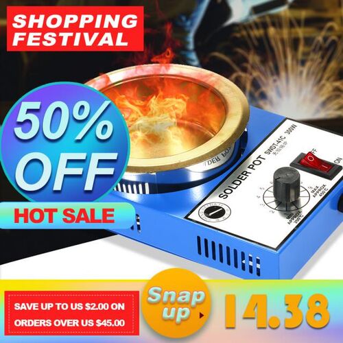 300W 220 V 100mm 1200g Electric Free Soldering Pot Coating S