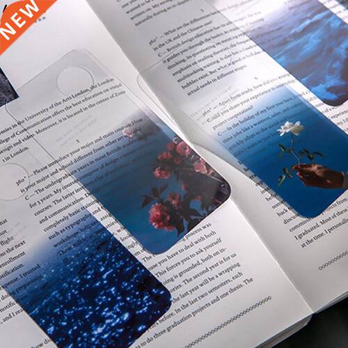 10Pcs Transparent Scenery Reading Bookmarks Book Page Marker