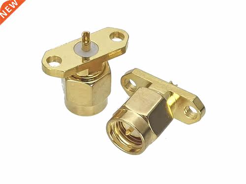 1Pcs Connector SMA Male Plug 2-Holes Flan Solder Deck Moun