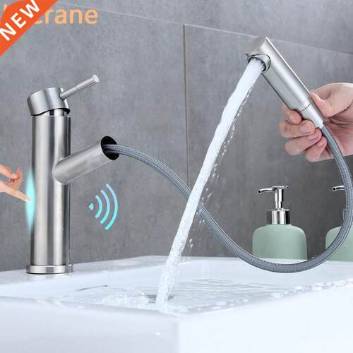 Bathroom Pull Out Touch Sensor Faucet Basin Sink Hot Cold M