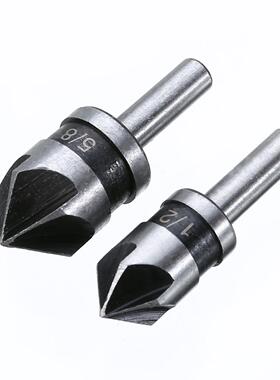 2pcs 5 Flutes Countersink Drill Bit Set 1/4 Shank 82 Degree