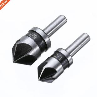 2pcs 5 Flutes Countersink Drill Bit Set 1/4 Shank 82 Degree