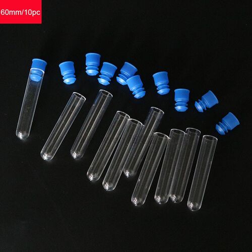 10 Plastic Transparent Test Tube Laboratory Test Instruments