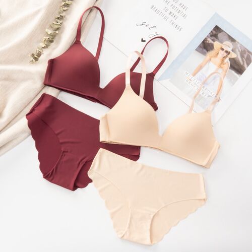 Seamless Bra Set for Women Underwear Push Up Wireless Linger