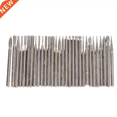 0pcs mm Titanium Diamond Burrs Bur Bit Set Dremel Rotary T