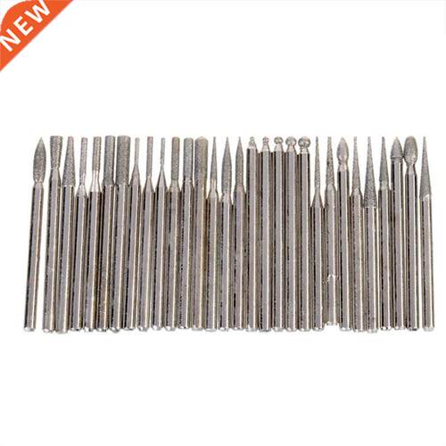 0pcs mm Titanium Diamond Burrs Bur Bit Set Dremel Rotary T