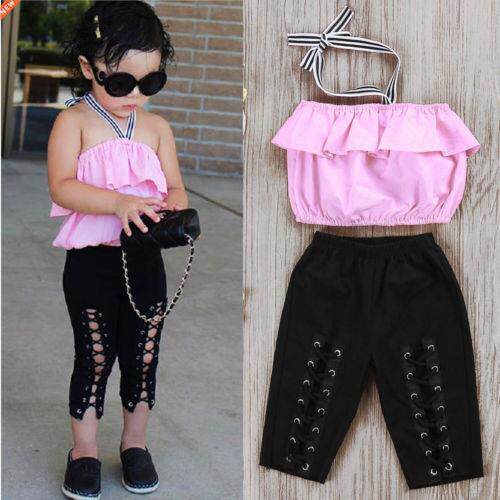 2pcs Fashion Girls Clothing Set Summer Baby Girls Clothes P