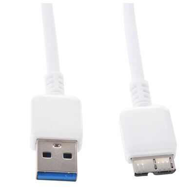 White Superspeed USB 3.0 Type A Male to Micro B Male apter