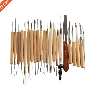 22Pcs Wooden Art Craft Sculpture Tool Clay Pottery Tool Pott