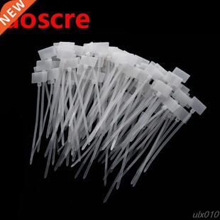 100pcs White Plstic Nylon Mrk Tgs Lbel Sticker Cble Zip