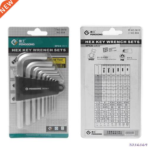 9Pcs/Set 1.5mm-10mm Hexagon Hex Allen Key Wrench Kt Spanner