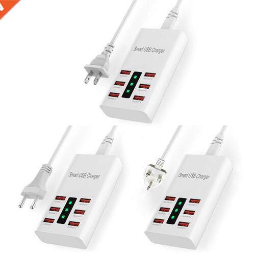 6a 30w 6-Port Usb Charger Hub Splitter Multifunctional Adapt