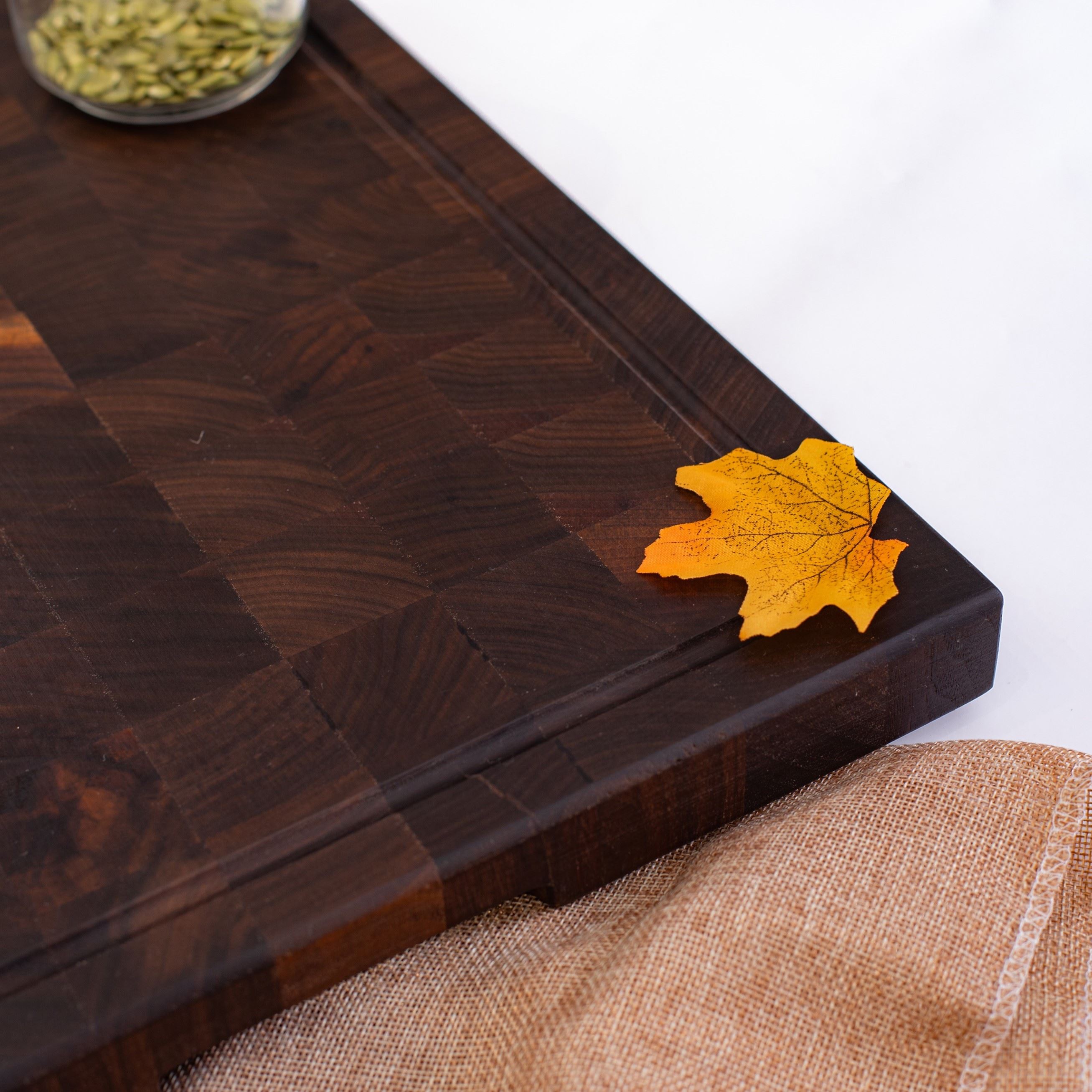 walnut wood chess cutting board end -grain cutting board wo
