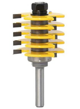 1Pc Box Joint Router Bit Adjustable 5 Blade 3 Flute 8Mm Shan