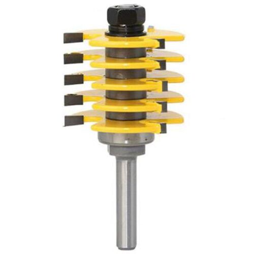 1Pc Box Joint Router Bit Adjustable 5 Blade 3 Flute 8Mm Shan