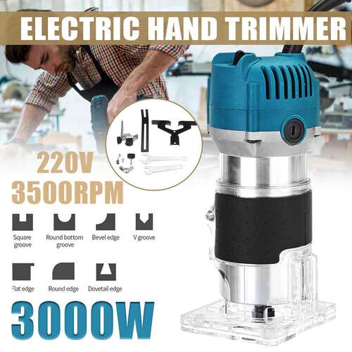 000W Wood Electric Hand Trimmer 220V Woodworking Engraving