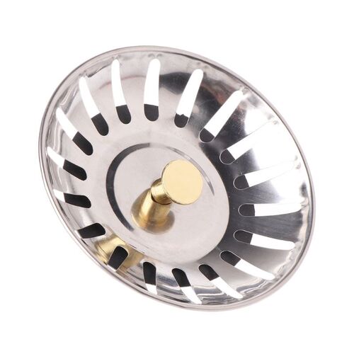Kitchen Stainless Steel Basin Drain Sink Strainer Basket Was