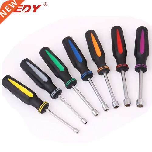 7Pcs Inch Hollow-Shaft Nut Driver Set Hex Bit Socket Nut Key