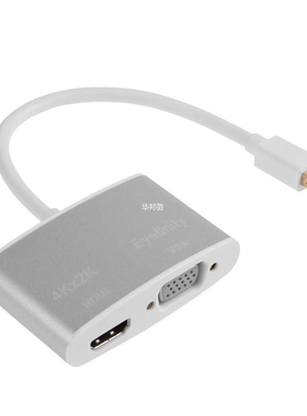 4Kx2K 1080P 2 in 1 Mini Displayport DP to HDMI VGA Adapter C