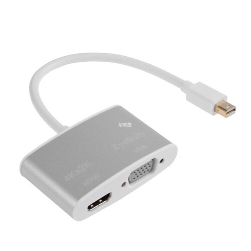 4Kx2K 1080P 2 in 1 Mini Displayport DP to HDMI VGA Adapter C