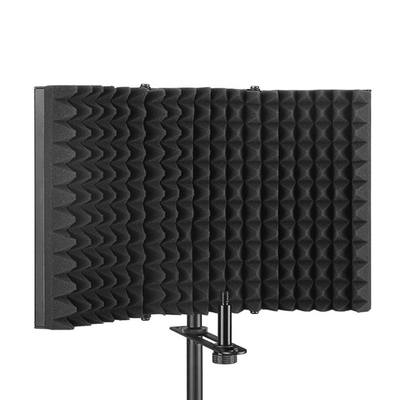 Black Foldable Microphone Isolation Shield, Adjustable S tu
