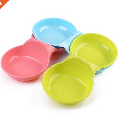 Double Pet Bowls Food Water Feeder for Dog Puppy ABS Cats Pe