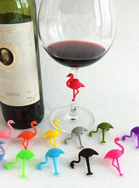 6Pcs/Set Multicolor Flmingo Shpe Wine Glss Mrkers Drinki