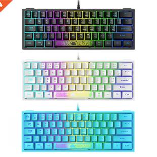 K61 60 Percent RGB Backlit Wired Keyboard 62 Keys Ergonomic