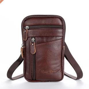 Men's shoulder bag soft leather messenger bag retro casu