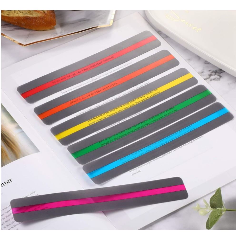 8 Pieces Reading Guide Strips Highlighter Colored Overlays B
