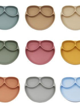 Baby Divided Dinner Plate Suction Silicone Infant Learning F