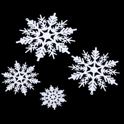 New 10pcs/set 12 Petals Plastic White Snowflake Flakes Chris