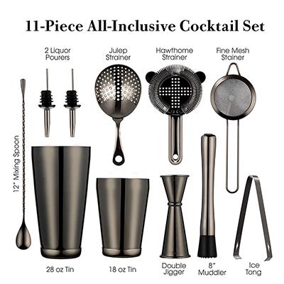 Cocktail Shaker Bar Set: 2 Weighted Boston Shakers, Cocktail